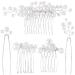 ANCIRS 3 Pack Pearl Bride Wedding Hair Comb & 2 Pack Silver Bridal Side Hair Pins for Women & Girls