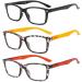 Suertree feather hinge (3 pack) Reading glasses visual aid optics glasses reading help for women men 2.5x BM152 2.5x dioptria black+yellow+red
