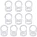 AUEAR 10 Pack Silicone Adapter Rings Holder for Nipple Pacifier Clip Food Grade Transparent Color