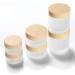 Tuakimce 6 pieces 15ml 30ml 60ml white Matted glass cream can empty empty cans clear tanter empty can empty fillable container glass container with lid and liner for lotion cream cosmetics 6 piece-15ml/30ml/60ml yellow wooden grain cover bottle