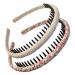 scicent Hair Band 2 Pieces Headband with Teeth Non-Slip Hairbands Fabric Covered Headbands Hair Accessories for Girls and Women (Beige+Print) 13 5871013