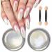 Gzmayuen 2 Boxes Pearl Chrome Powder N gel White Aurora Chroma Powder for Nail Pearl Mirror Effect Nail Powder Nail Pigment Glitter Nail Art Powder for Diy Salon Set 16