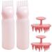 2 pcs Root Comb Applicator Bottle with 2 Scalp Massager Shampoo Brush 6 Ounce Plastic Squeeze Bottle Applicator Brush Home Salon Hair Coloring and Scalp Treatment Tool(Pink) - Buy Online on GoSupps.com