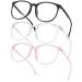 Aomig Blue Light Blasses 3PC Blue light filter glasses gaming reading glasses visual aid optics glasses screen glasses unisex protects the eyes relieve tiredness (black/white/pink)