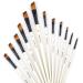 GETHPEN Angular Paint Brushes Nylon Hair Angled Watercolor Pait Brush Set for Acrylics Watercolors Gouache Inks Oil and Tempera(12pcs Pearl White Angled Paintbrush Set) White Angular
