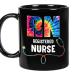 Personalized Coffee Mug For Medical Nurse From Lovers Nurse Gifts Rn Registered Nurse Tie Dye Style Medical Stethoscope Custom Name Ceramic 11 15oz Black Cup For Nurse's Day Birthday