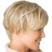 Battnot 26cm Short Straight Synthetic Hair Wig for Women - Fluffy Gradient Gold Style | Perfect for Parties & Everyday Wear - Buy Online on GoSupps.com
