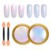 MEILINDS 2 Pcs Mermaid Chrome Nail Powder Kit- 2 Colors Neon Effect Iridescent Nails Powder, Aurora Unicorn Holographic Nail Glitter Rainbow Mica Powders Chrome Nail Art Dust Tip Manicure Pigment