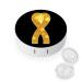 Cancer Awareness Ribbon Contact Lens Case with Mirror Portable Cute Eye Contact Lens Box Travel Kit