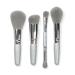 4-in-1 makeup brush set | travel-sized brush set with cruelty-free synthetic fibers | 4 compact brushes including eyeshadow blush stippling & powder | subtl staks