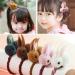 Aysekone 5 Pack Stuffed Rabbit Style Hair Bands Hair Scrunchies Hair Elastics Ties Ropes Felt Plush Bunny Ponytail Holders for Children Girls