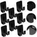 Uonlytech 24 STK Bathroom Hook Set - Black Acrylic Towel & Shower Curtain Hangers | Door Mounted Clothes Hook Rack 6x4.5x2.8cm - Buy Online on GoSupps.com