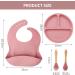 Lookka Baby Weaning Set - 4 Pcs BPA-Free Silicone Feeding Set for Babies & Toddlers - Pink - Buy Online on GoSupps.com
