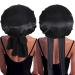 Bonnet with Tie Band 2 Pcs Satin Bonnets for Black Women Silk Bonnet for Sleeping Adjustable Extra Large Hair Bonnet Jumbo Bonnet Sleep Bonnet for Curly Hair Women Hair Care(Black)