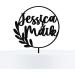 Personalized Wood Cake Topper | Custom Name Engraved Natural Birch Decoration for Weddings & Engagements - 15cm - Buy Online on GoSupps.com