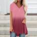 ABABC Women's Ombre Print V-Neck Tunic Top - Medium Pink - Buy Online on GoSupps.com