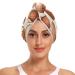 Chinese Chestnut Hair Towel 2 Pack Super Absorbent Hair Drying Towel Quick Dry Hair Turbans Head Towel with Button Twisty Wrap for Women Girls