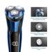 Rotary Electric Razor for Men with Pop-up Trimmer, LCD Display, Rechargeable Cordless & Waterproof - Blue - Buy Online on GoSupps.com
