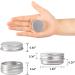 Screw Top Silver Aluminum Tin Jar with Blank Labels - 31pcs | 0.5 oz Capacity - Buy Online on GoSupps.com