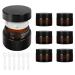 Yishik 6 Pack 30ml Amber Glass Round Jars with Black Lids 1 oz Empty Cosmetic Jars Face Cream Storage Containers for Powder Lotion Beauty Products Travel Favors Amber-1oz