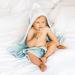 Hooded Towel with Embroidered Name - 100% Cotton Blue Clouds - 76x76 cm - Perfect Gift for Kids - Buy Online on GoSupps.com