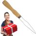Nupaque Button Hook - Easy Grip Button Aid Tool for Seniors | Ideal Shirt Collar Helper & Practical Gift in Beige Wood - Buy Online on GoSupps.com