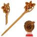 FINGER LOVE Handmade Carved Wooden Hairpin vintage Chopsticks Chinese Decorative Accessory Wood Hair Stick Flower Lignum-Vitae