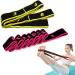 2 pieces yoga stretch belt resistance bands fitness bikers training ribbons resistance tapes multi-loops adjustable exercise band for fitness dance training gymnastics (pink+yellow)