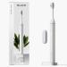 SURI Sustainable Sonic Toothbrush - Slim and Powerful Electric Toothbrush Recyclable Plant-Based Head 2 Modes IPX7 Waterproof Including Mirror-Mount and USB Charging Stand - Sea Mist Toothbrush Sea Mist