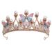 FRCOLOR Girls Crown Tiara Rhinestone Princess Crown Butterfly Pearl Crown Headband for Wedding Prom Party