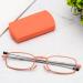 Cokobin Foldable Reading Glasses +2.0 | Anti-Blue Light Stainless Steel Hard Shell Case | Perfect Reading Aid for Men & Women - Orange - Buy Online on GoSupps.com