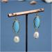 Earrings for Women Natural Cultured White Rice Bezel Set Blue Crystal Plated Hook Earrings Cute for Women Hilarity Earrings for Women - Buy Online on GoSupps.com