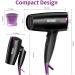 YASHE Travel Hairdryer with Folding Handle 1700W Fast Drying Blow Dryer with 1 Concentrator Dual Heat & Speed Settings Cool Shot Button Lightweight & Compact Design Hang Loop Black/Purple - Buy Online on GoSupps.com