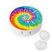 Amazing Tie Dye Round Storage Case For Contact Lens Case Print Portable Contact Lens Box Kit with Mirror Cute