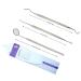 Dental Oral Kit 3 Pcs Mirror Handle and Explorer Hook Pick Double Ended Oral Hygiene Teeth Cleaning Teeth Whitening