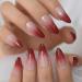 24PCS Dark Red Ombre French False Nails - Medium Long Almond Stiletto Press On Nails for Manicure - Buy Online on GoSupps.com