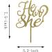 He or She Cake topper Gold Acrylic Gender Reveal Topper for Baby Shower Gender Reveal Party Decorations by Topfunyy - Buy Online on GoSupps.com