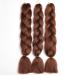 Buy Showjarlly Kanecalon Hair Extensions - Dark Chestnut Brown Ombre Jumbo Braids 24 Inch | Premium Kankalon Box Braid Kunsthaar - Buy Online on GoSupps.com