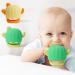 Teething Toys for Babies 0-6 6-12 Months 2 Pack Baby Teether Mittens Anti-Drop Detachable Silicone Chew Toys for Sucking Needs Relief Infant BPA Free Cactus (Green+Yellow)