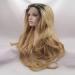 20-Inch Long Blonde Wig with Brown Roots | Synthetic Lace Front Soft Waves - Perfect for All Occasions - Buy Online on GoSupps.com