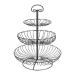 Fruit Basket Bowl 3 Layers Wire Basket Stand Kitchen Countertop Organizer Fruit Vegetable Bowl Fruit Basket Fruit Bowls (Color : Black)