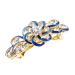 uxcell Woman Gold Tone Metal Blue Plastic Rhinestone Hairpin French Hair Clip Barrette