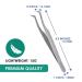 Premium Stainless Steel Precision Mega L Curved Angled Tip Volume Lashes Eyelash Extension Tweezers + Synthetic Leather Pouch - Buy Online on GoSupps.com