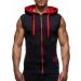 LemonGirl Men's Sleeveless Hoodie Tank Top - X-Large Blackred | Bodybuilding Gym Wear - Buy Online on GoSupps.com