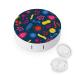 Halloween Christmas Birthday Party Round Case For Contact Lens Kit Storage Box with Mirror Printed