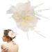 Lurrose 1PC Fascinator Hair Clip Fascinator Hair Pin Hair Clip Fascinator Hair Accessories for Women Wedding Tea Party Hat Beige - Buy Online on GoSupps.com