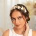 IYOU Bridal Wedding Headband Gold Flower Hair Bands Pearl Beads Headpiece Communion Bride Hair Accessories for Women - Buy Online on GoSupps.com