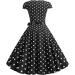 YOUMETO Polka Dot Short Sleeve Formal Dress for Women - Black, Medium | 2023 Prom & Club Dress - Buy Online on GoSupps.com