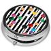 Glitter Rainbow Polka Dot Mini Round Pill Box - 3 Compartment Travel Organizer for Medicine - Portable Pill Case for Home & Office - Buy Online on GoSupps.com