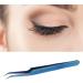 Blue Stainless Steel Slanted Tweezers for Eyelash Extensions - Precision False Eyelash Application - Buy Online on GoSupps.com